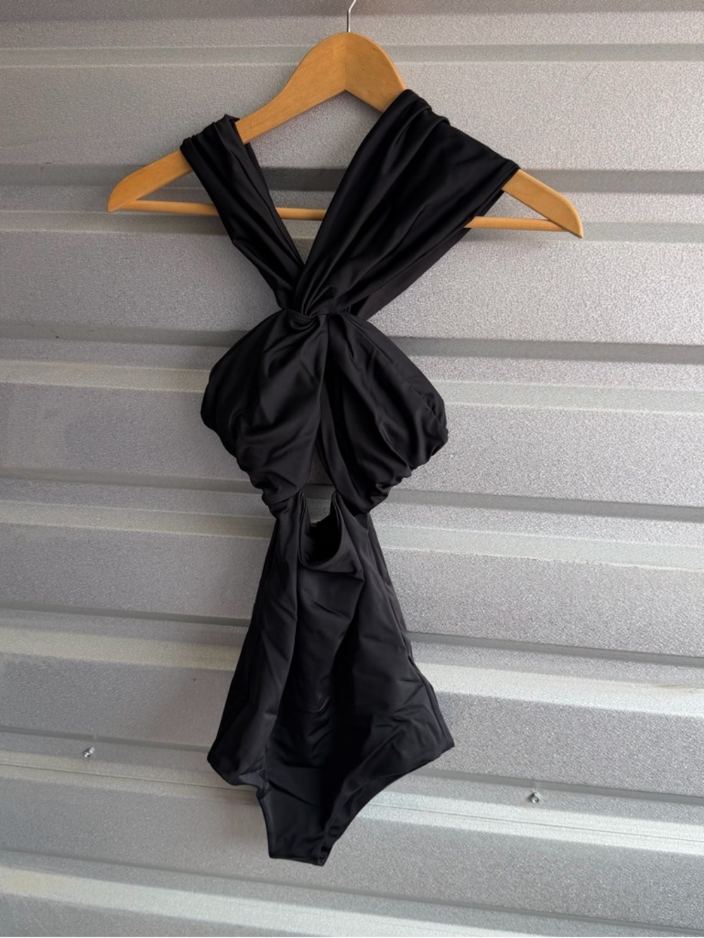 Juan de dios black criss cross cutout one piece